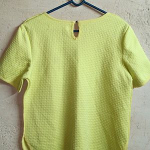 Trendy Ladies Fashion Top Half-sleeve Yellow