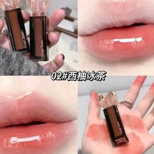 Aesthetic Gege Bear Heart Shape Mirror Lip Glaze