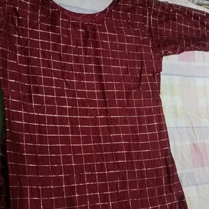 Beautiful Maroon Coc Colour Kurti With Salwar