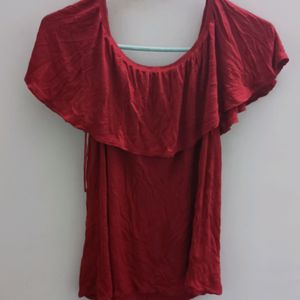 Off Shoulder Red Top