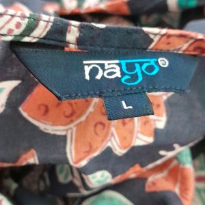 Nayo Navy Blue Printed Kurta (Women's)