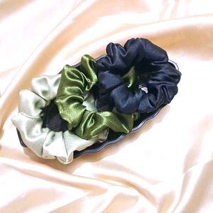 Premium Satin Scrunchies 3 Pcs