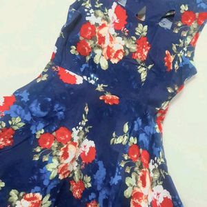 Floral Unique Summer Strechable Knee Length Frock