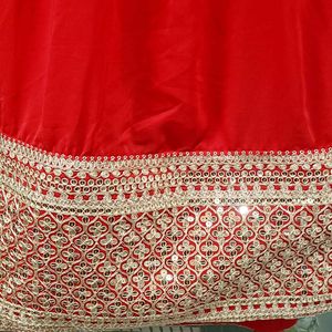 New Latest Heavy Fox Georgette Red Anarkali