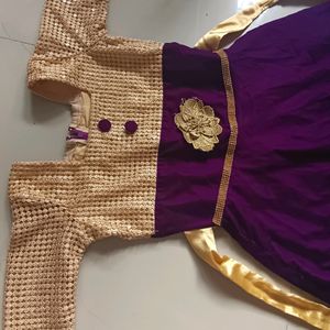 Embroidery Girls Velvet Dress