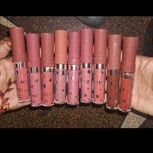 Waterproof  Matte Liquid  Lipstick Pack Of 9