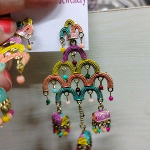 Multicolour jhumka.