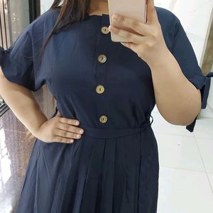 solid Navy blue dress