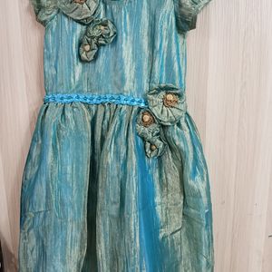 PARTYWEAR SEA GREEN CUSTOM DRESS