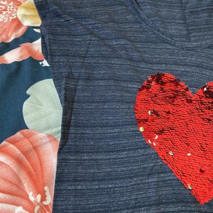 Navy Blue Heart Tee