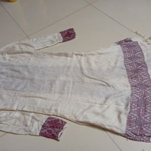 White Collar A Line Kurta