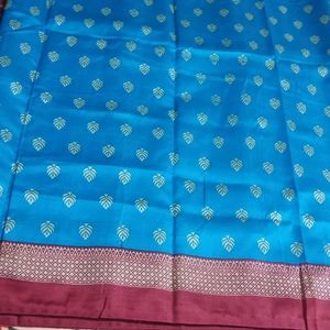 New Art Silk Saree With Running Blouse Piece