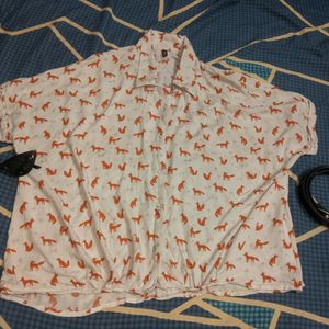 Rio Brand Tshirt/Shrug XL With Fox Print