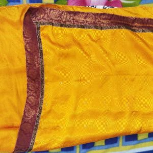 Yellow & White Saree With beautiful design