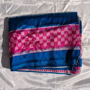Blue Pink Saree