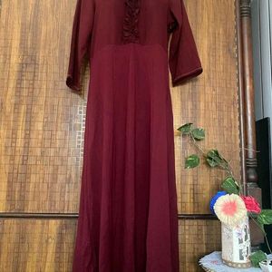 Stylish Long Dress Maroon