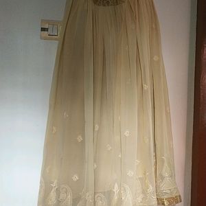 Lehenga, blouse with rust Dupatta