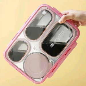 Leakproof 4 Compartment Lunch Box with Spoon