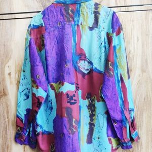 Purple Printed Shirt Size-44