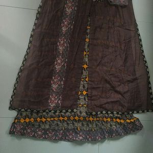 Brown Colour Frock Style Kurti