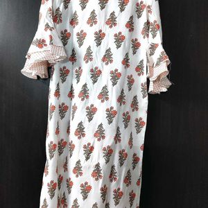 Off White Printed Kurta-Pant-Dupatta Set