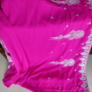 New Without Tag Embroidered Saree