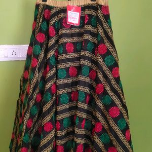 Designer Chanderi Silk Ethnic Skirt, New With Tag