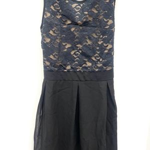 Black & Beige Midi Dress