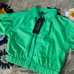 Tokyo Talkies Green Crop Top