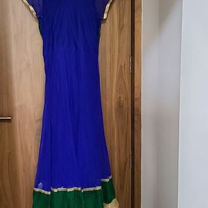 Blue N Dark Green Anarkali Dress