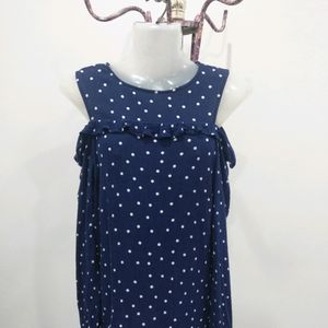 Polka Dot Cold Shoulder Top