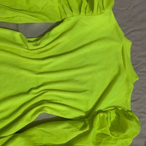 neon Puffy Sleeve Top