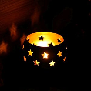 Tealight Candle Holder for Home (Black, Pack of1)