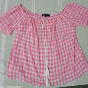 Pink And White  Cotton Top