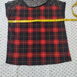 Black And Red Check Top