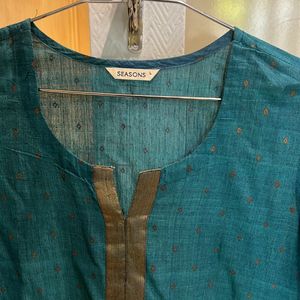 Blue Chanderi Kurta