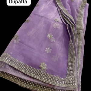 Lehenga Choli And Duptta Semi Stitched