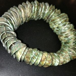 Green Sea Shells Painting Bracelet