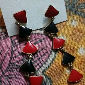 Red Black Earrings