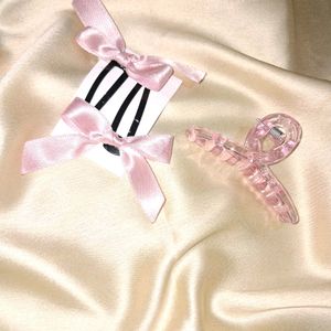 Korean Transparent Claws With Bow Clips