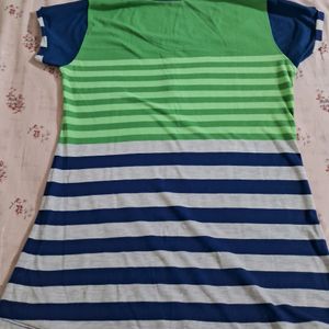 Blue And Green Striped Top