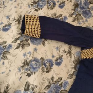 High And Low Blue Kurti