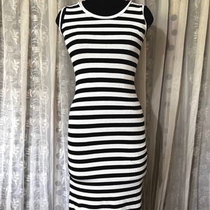 Black And White Stripe Bodycon Dress