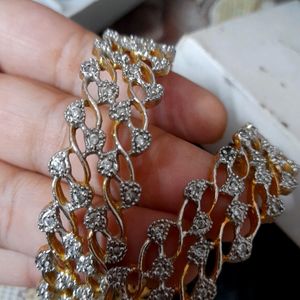 Bangles With Silvery And Golden Touch