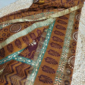 Brown Print Saree