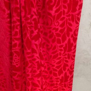 Velvet Shaneel Tomato Red Fabric