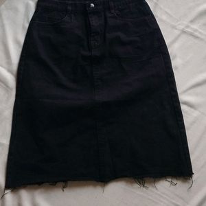 Black Denim Skirt