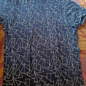 Navy Blue Printed Tshirt For Sell