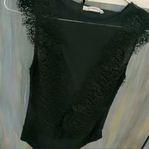 Black Net And Lace Bodysuit