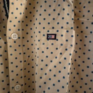 100% Cotton Original Arrow Blue Polka Dot Shirt. Smart Casual/Formal.